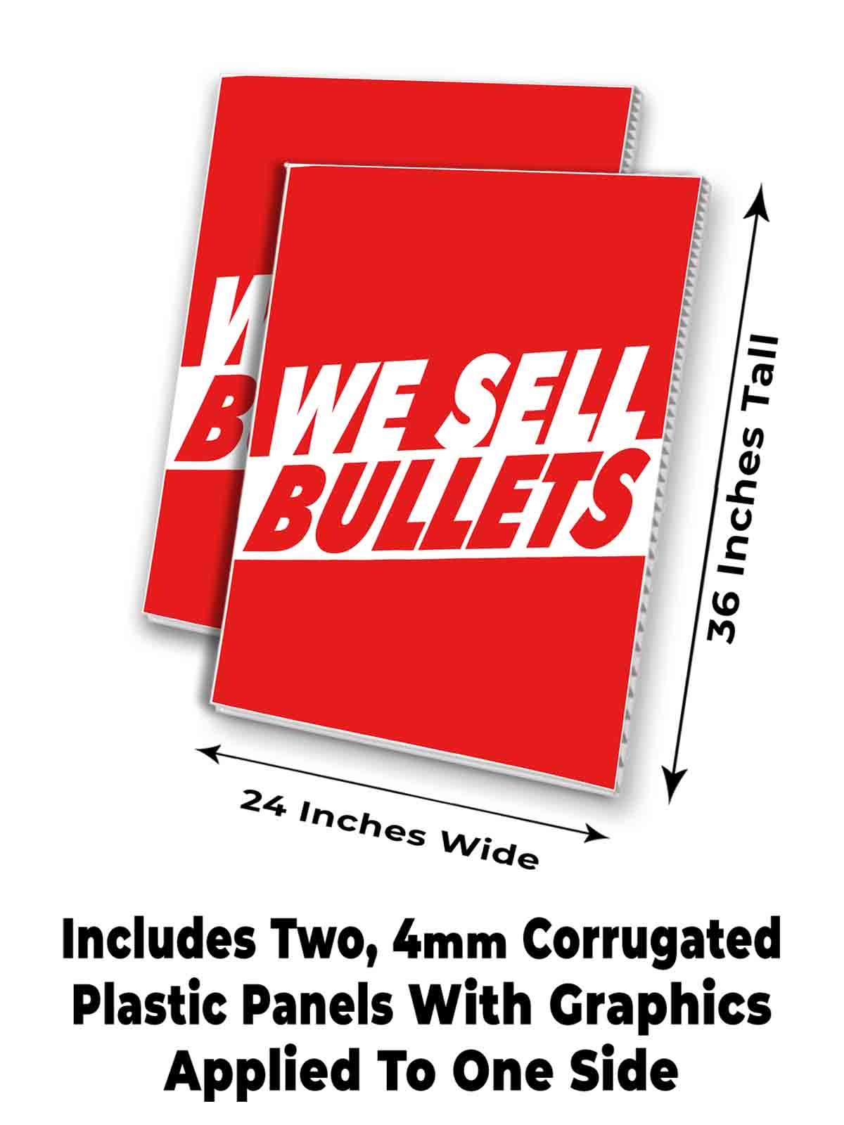 WE SELL BULLETS Signicade 24x36 Aframe Sidewalk Sign Banner Decal AMMUNITION - Picture 7 of 9