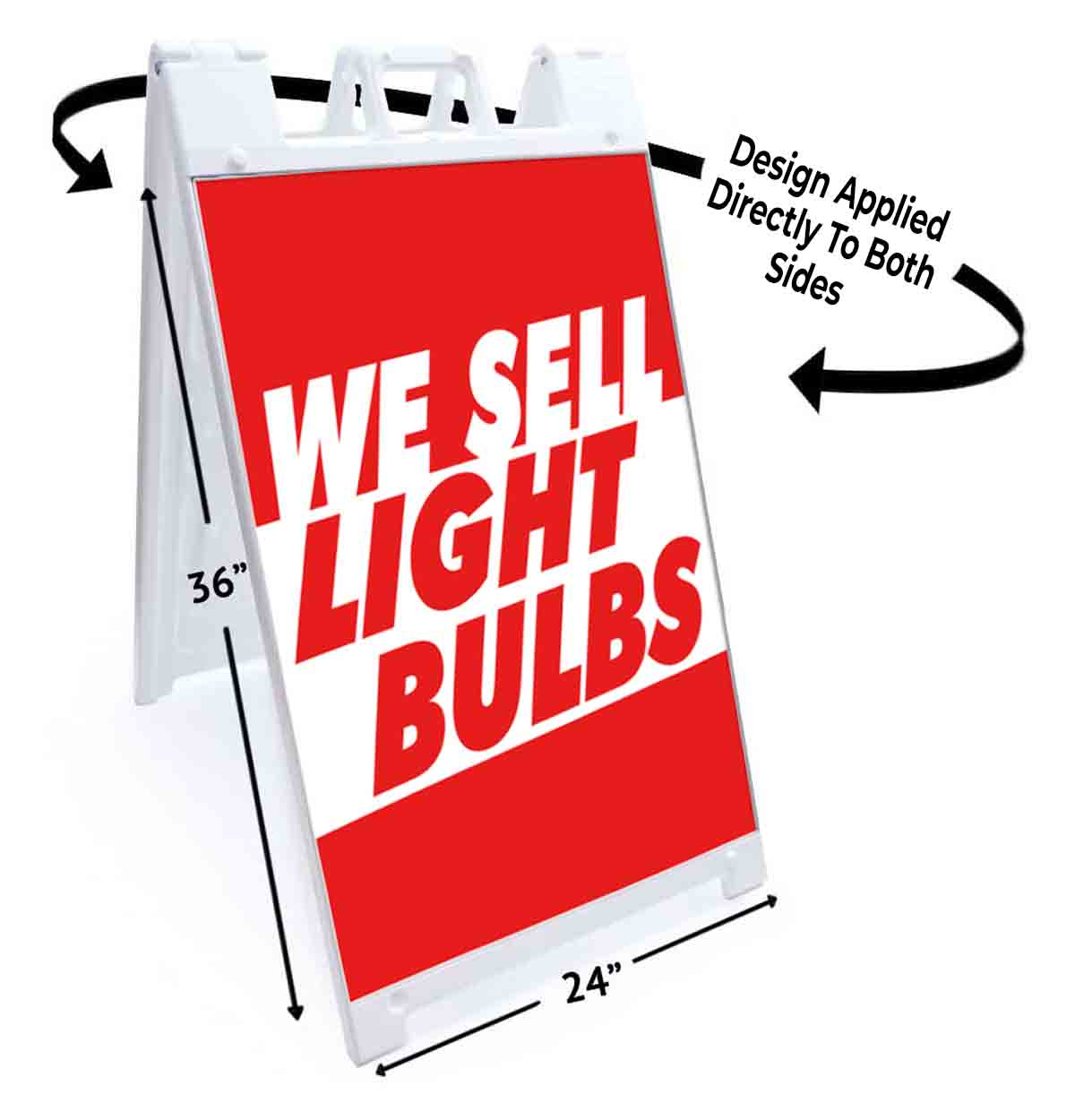 WE SELL LIGHT BULBS Signicade 24×36 Aframe Sidewalk Sign Banner Decal
