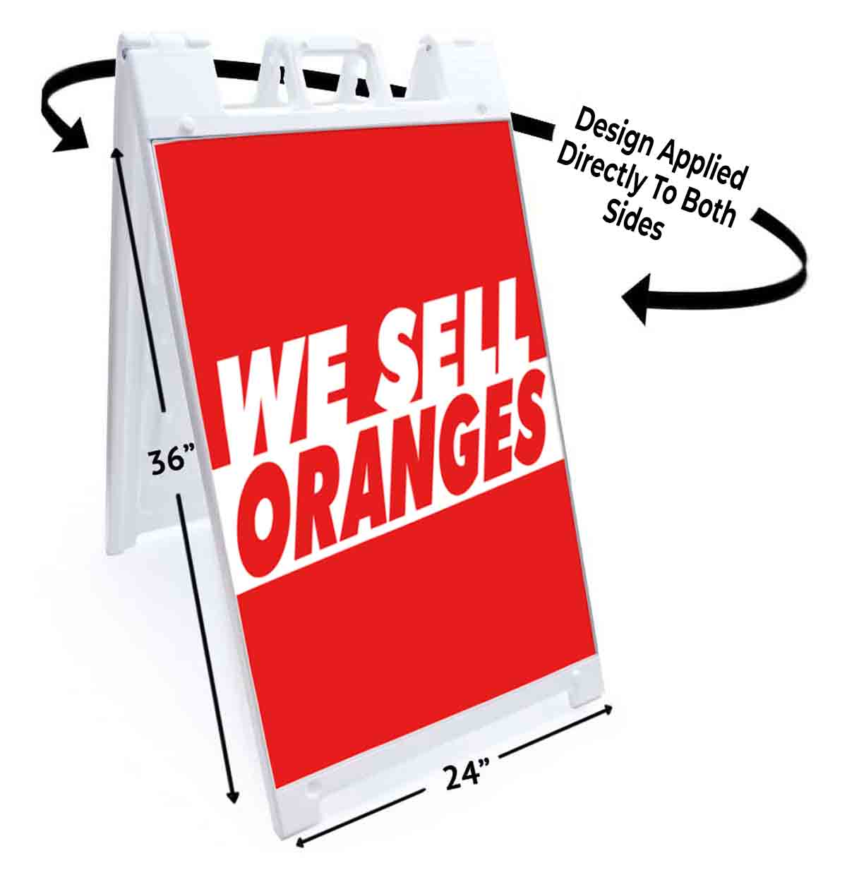 WE SELL ORANGES Signicade 24×36 Aframe Sidewalk Sign Banner Decal FRUIT PRODUCE