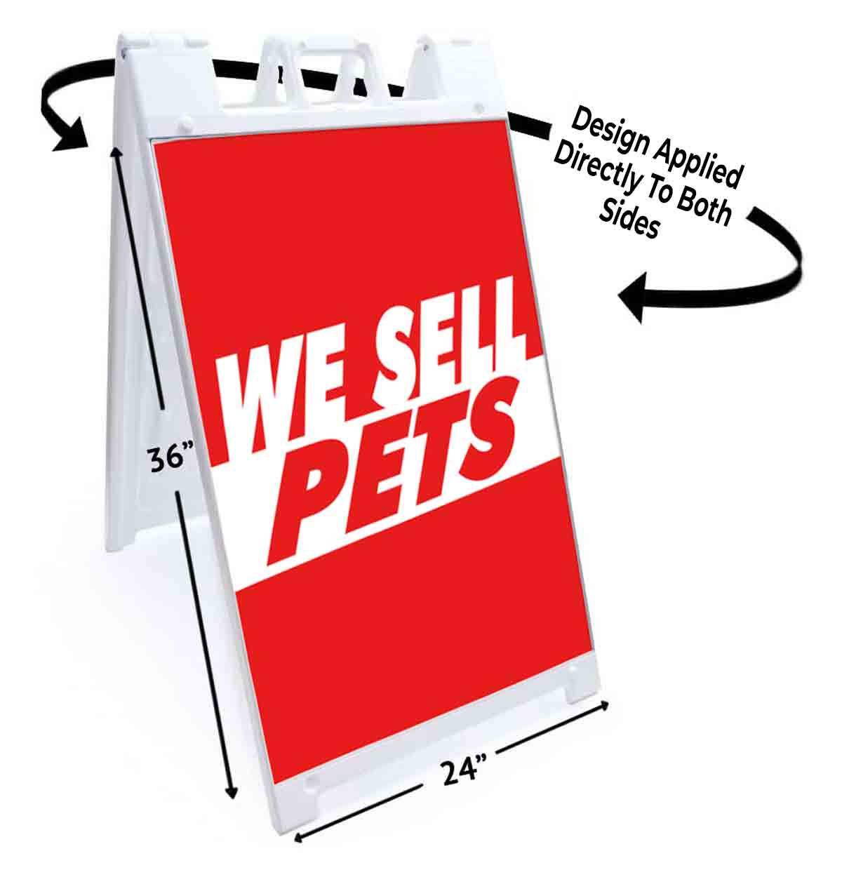 WE SELL PETS Signicade 24×36 Aframe Sidewalk Sign Banner Decal ANIMALS PETS