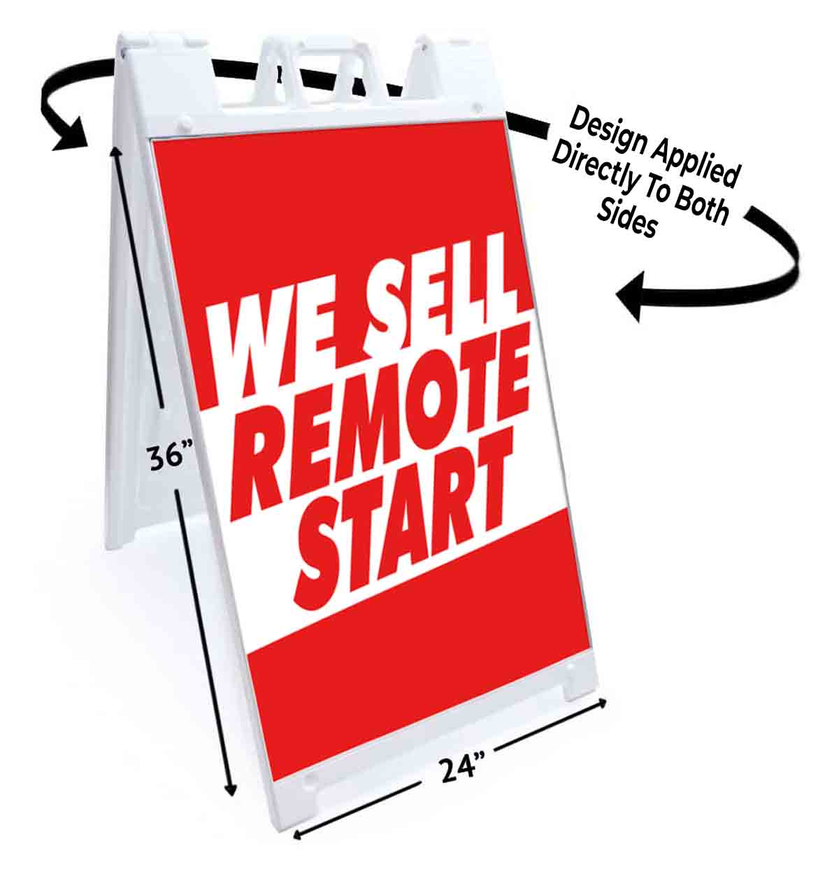 WE SELL REMOTE START Signicade 24×36 Aframe Sidewalk Sign Banner Decal VEHICLE