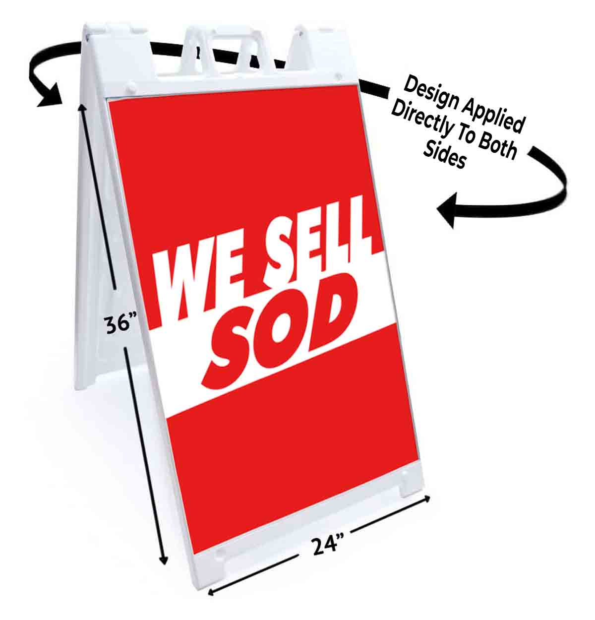 WE SELL SOD Signicade 24×36 Aframe Sidewalk Sign Banner Decal SOIL DIRT GARDEN