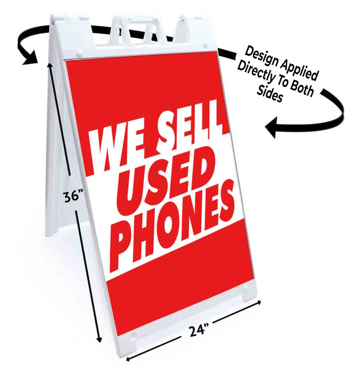 WE SELL USED PHONES Signicade 24×36 Aframe Sidewalk Sign Banner Decal TECHNOLOGY