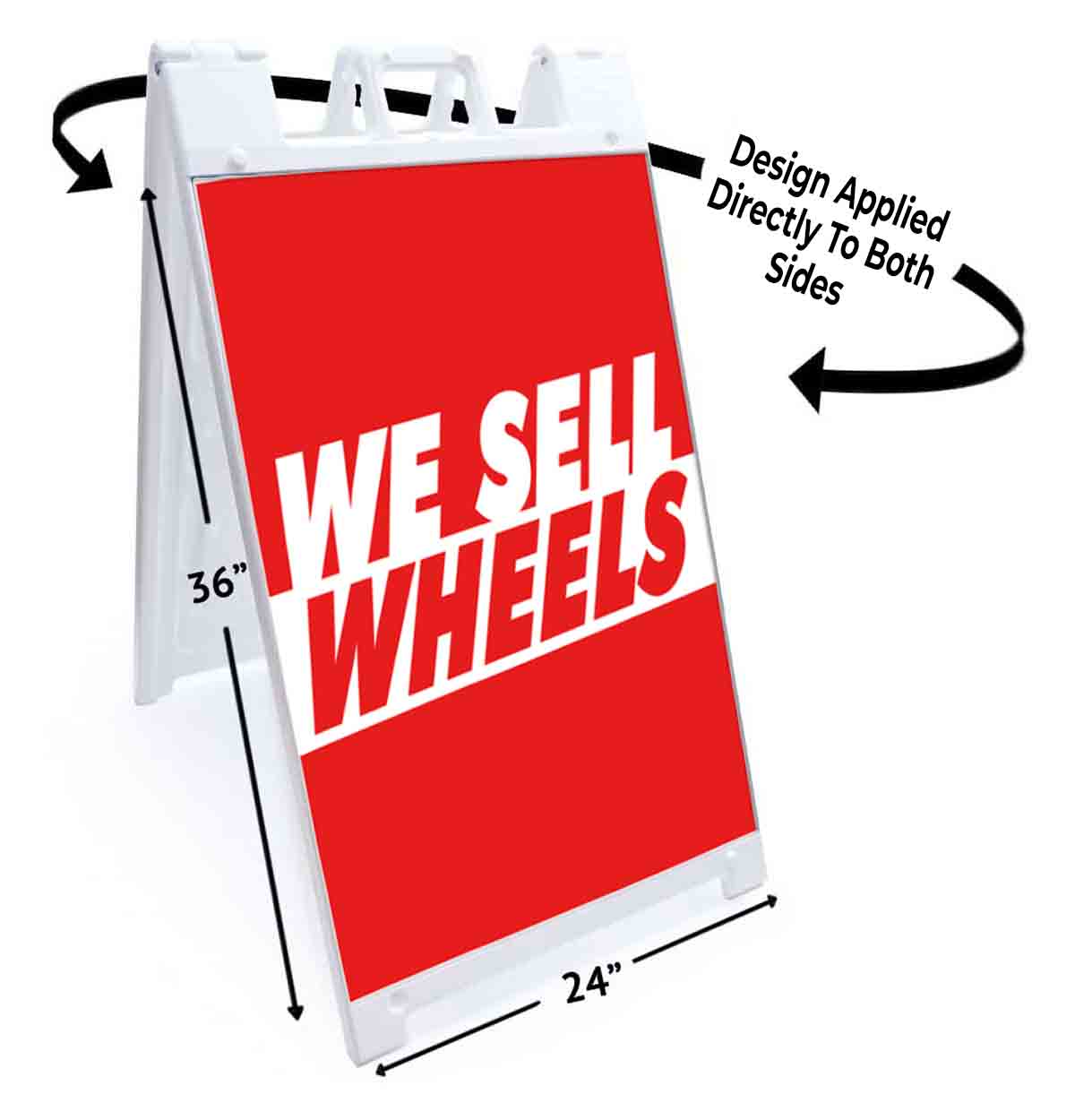 WE SELL WHEELS Signicade 24×36 Aframe Sidewalk Sign Banner Decal TIRES RIMS
