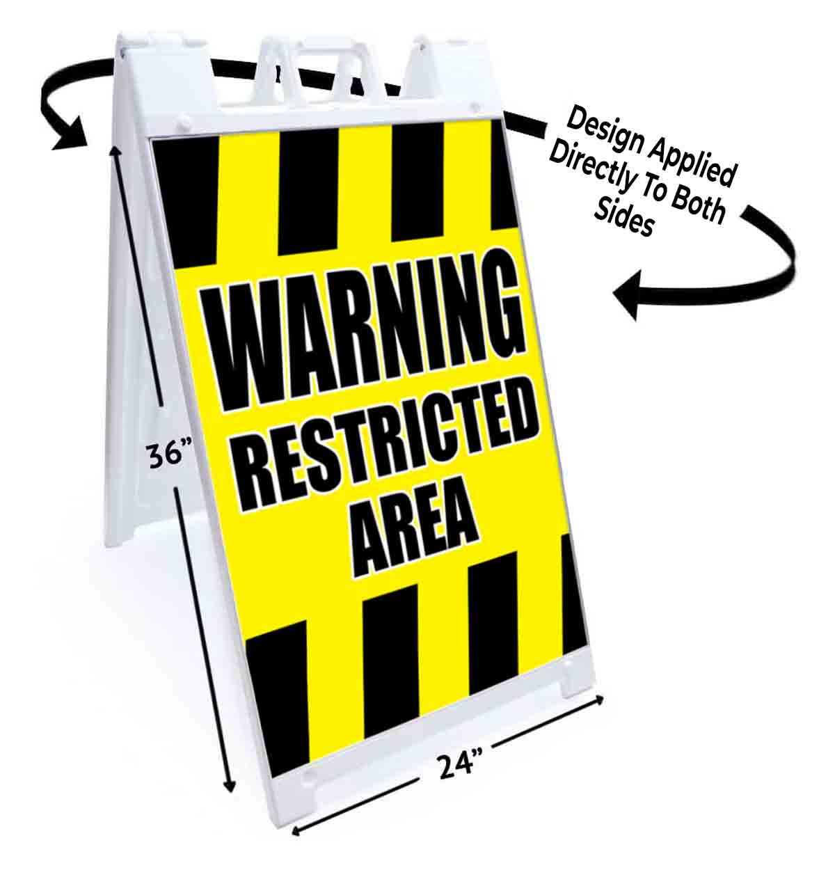 WARNING RESTRICT AREA Signicade 24×36 Aframe Sidewalk Decal Sign Banner ALERT