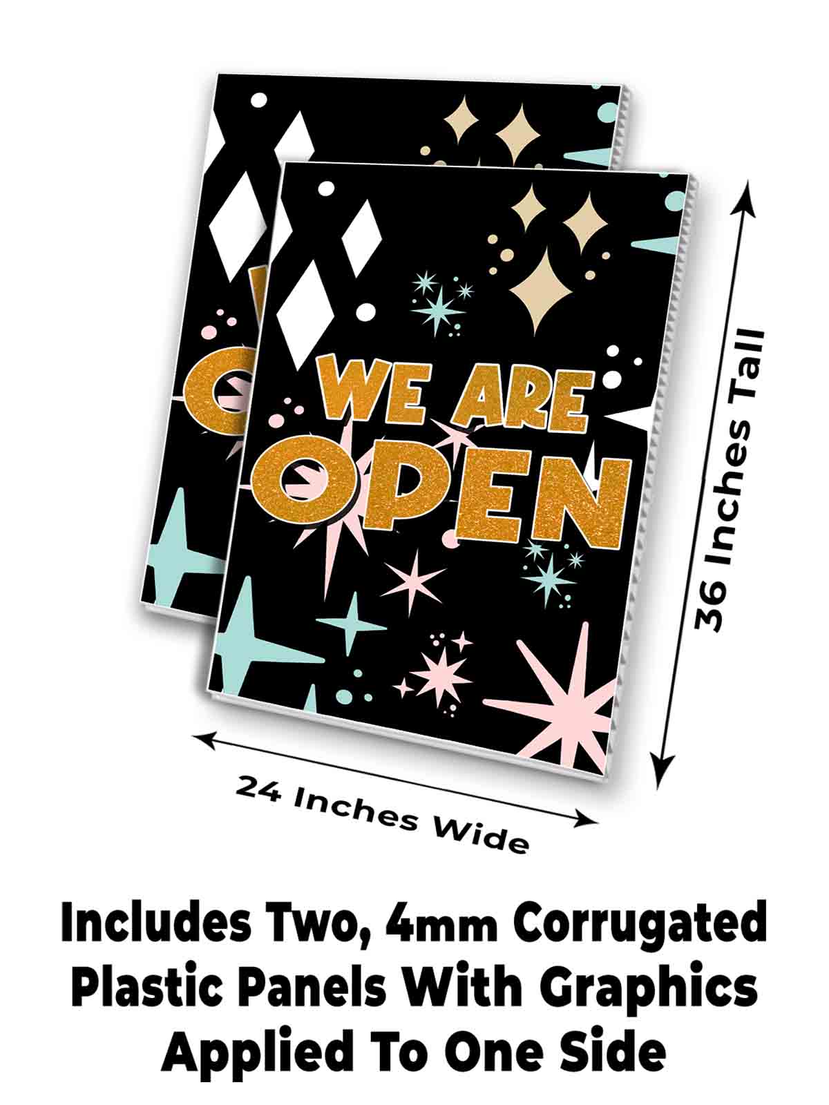 WE ARE OPEN Signicade 24x36 Aframe Sidewalk Sign Banner Decal NOW SERVING - Picture 7 of 9