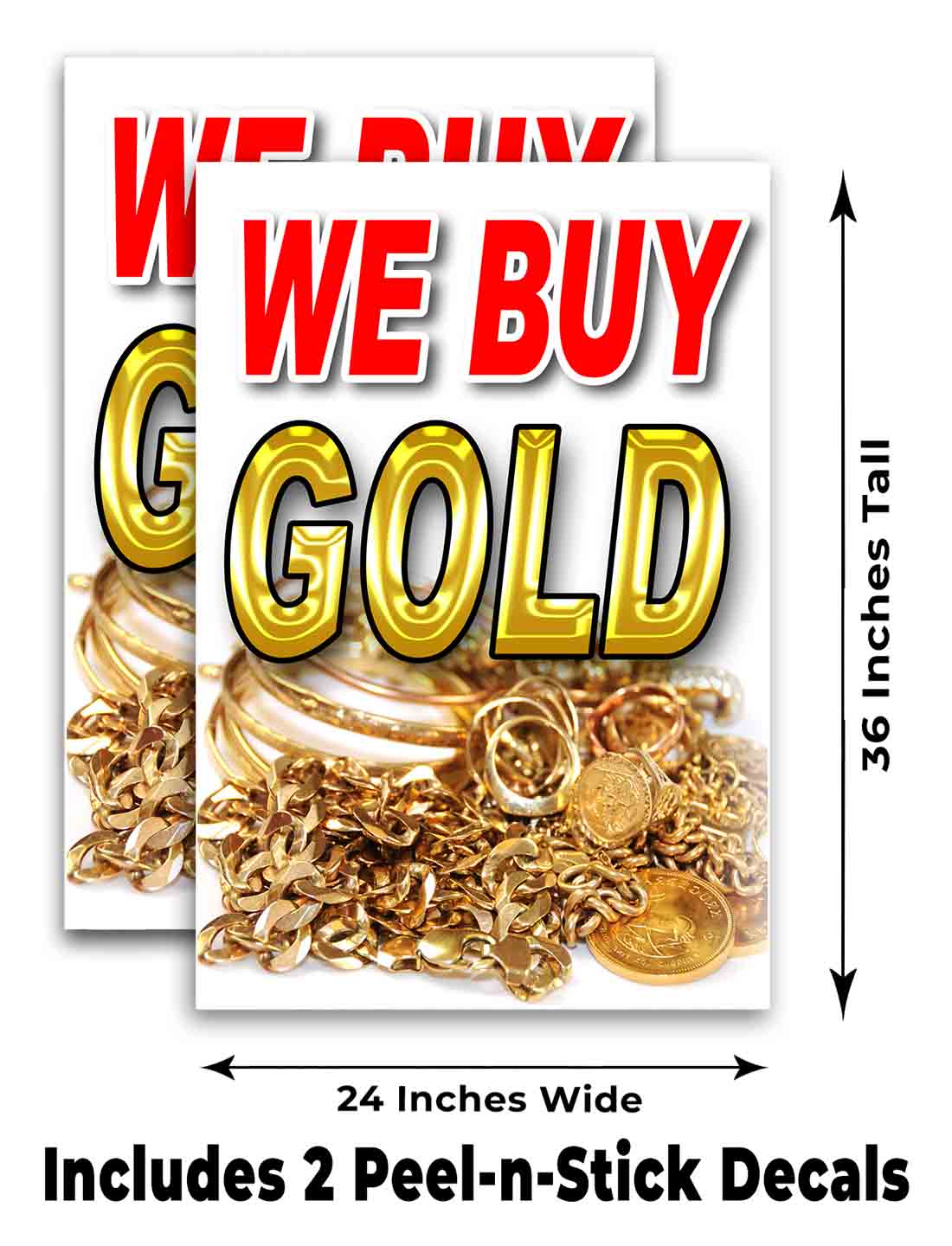 WE BUY GOLD Signicade 24x36 Aframe Sidewalk Sign Banner Decal PAWN SILVER - Picture 6 of 9