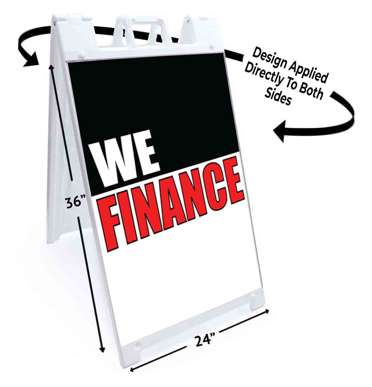 WE FINANCE Signicade 24×36 Aframe Sidewalk Decal Sign Banner FINANCIAL LOAN
