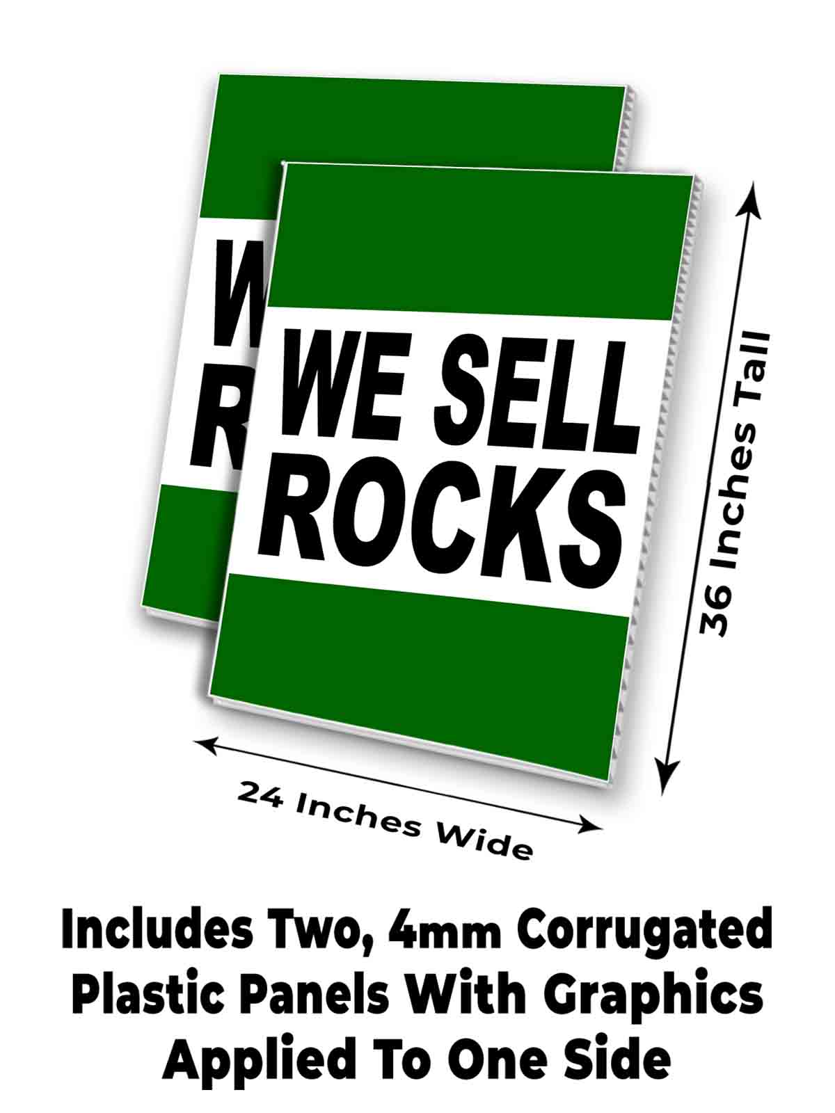 WE SELL ROCKS Signicade 24x36 Aframe Sidewalk Sign Banner Decal SOD LAWN GRAVEL - Picture 7 of 9