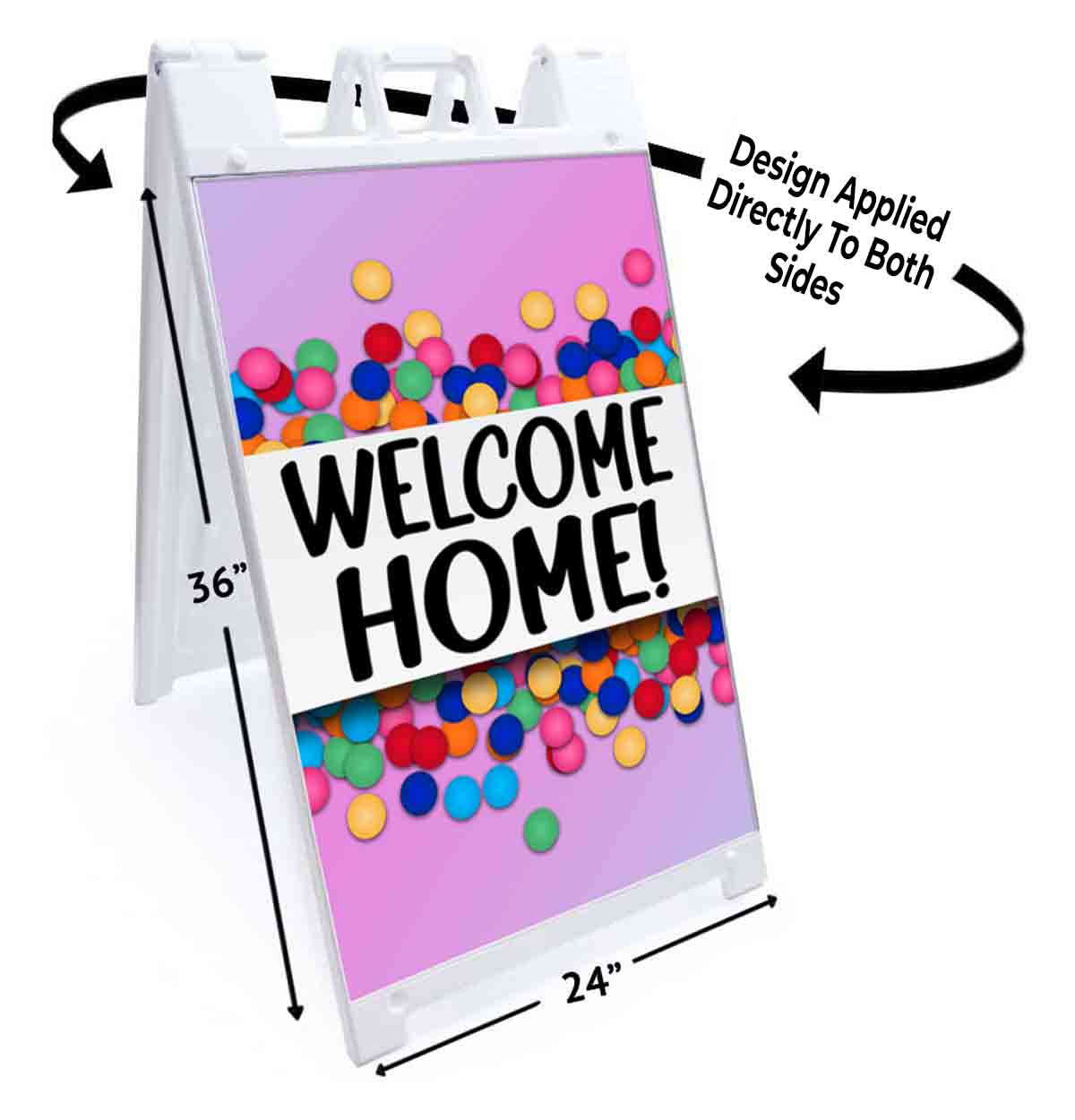 WELCOME HOME Signicade 24×36 Aframe Sidewalk Decal Sign Banner GREETING PARTY