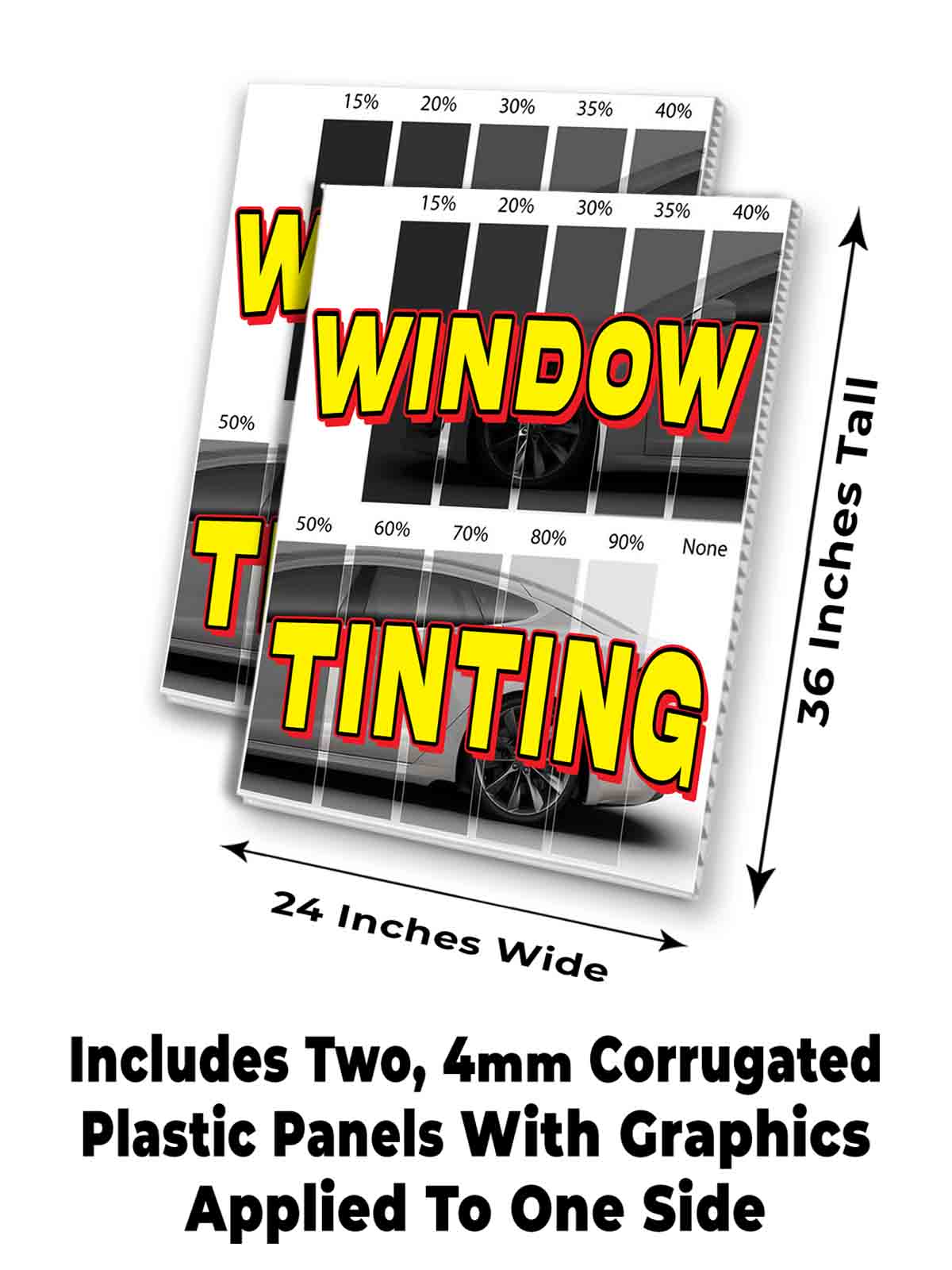 WINDOW TINT Signicade 24x36 Aframe Sidewalk Decal Sign Banner CARS SUN - Picture 7 of 9
