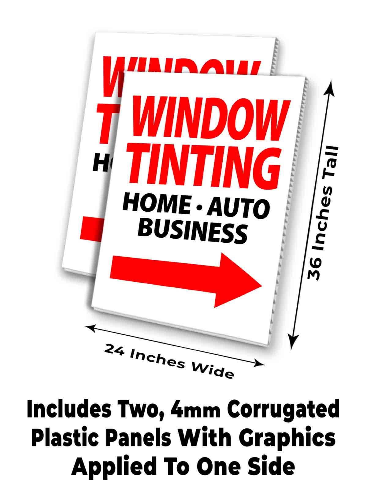 Frame Sign Window Tint WINDOW TINTING Signicade 24x36 Aframe Sidewalk Sign Banner Decal RIGHT ...