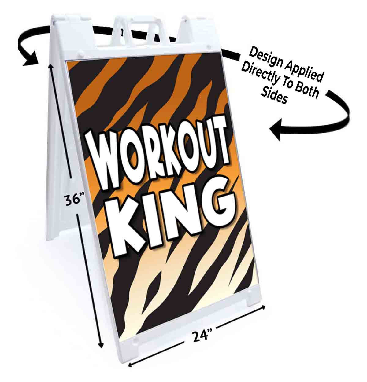 WORKOUT KING Signicade 24×36 Aframe Sidewalk Decal Sign Banner FITNESS GYM