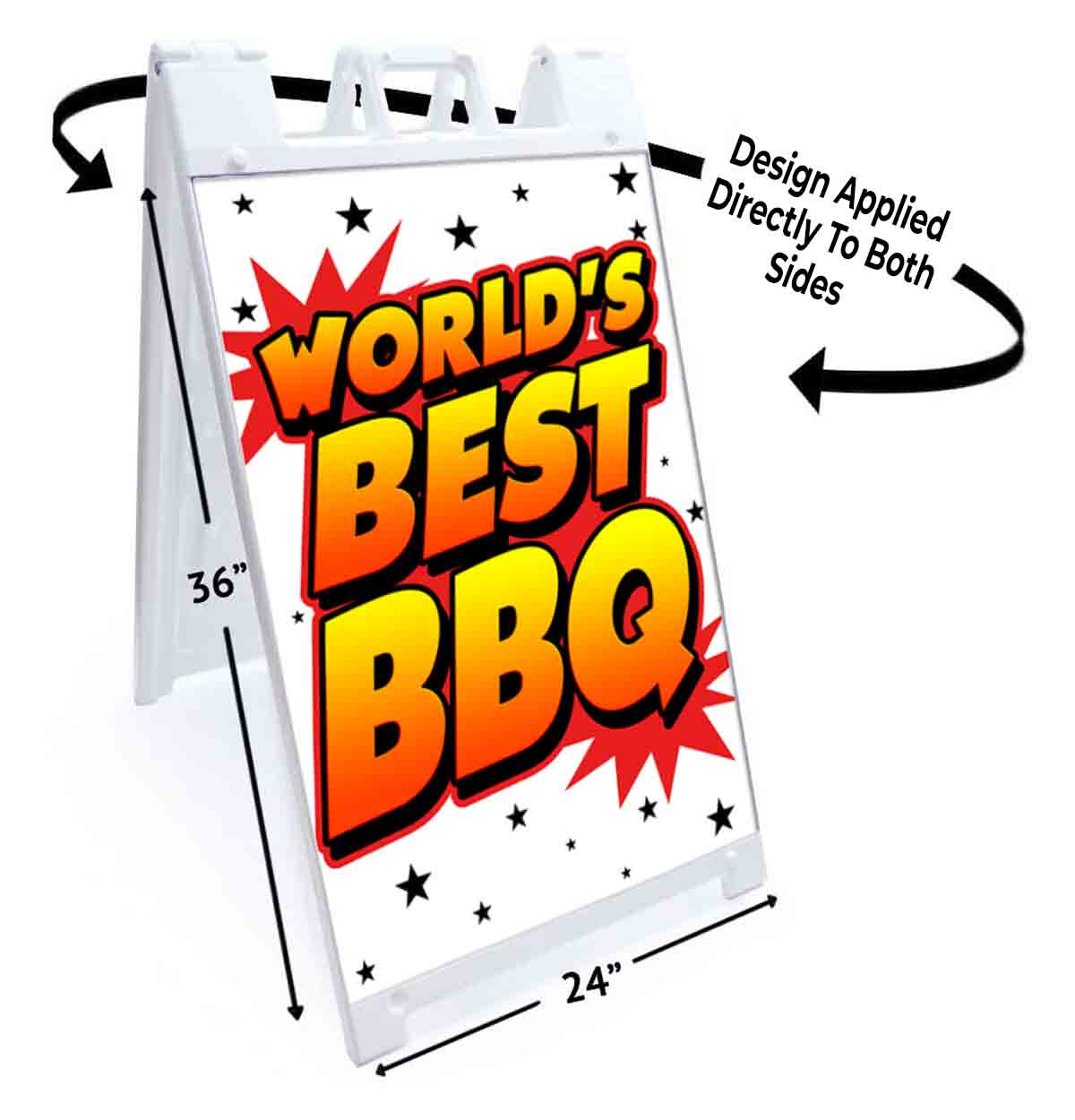 WORLD’S BEST BARBEQUE Signicade 24×36 Aframe Sidewalk Sign Banner Decal