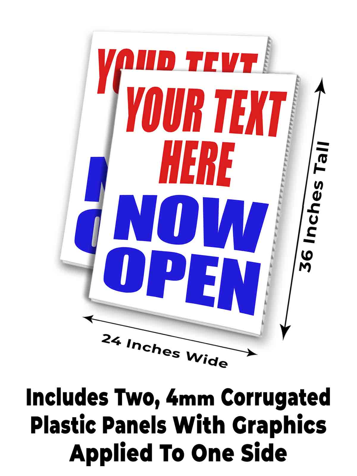 CUSTOMIZABLE NOW OPEN Signicade 24x36 Aframe Sidewalk Sign Banner Decal - Picture 5 of 7