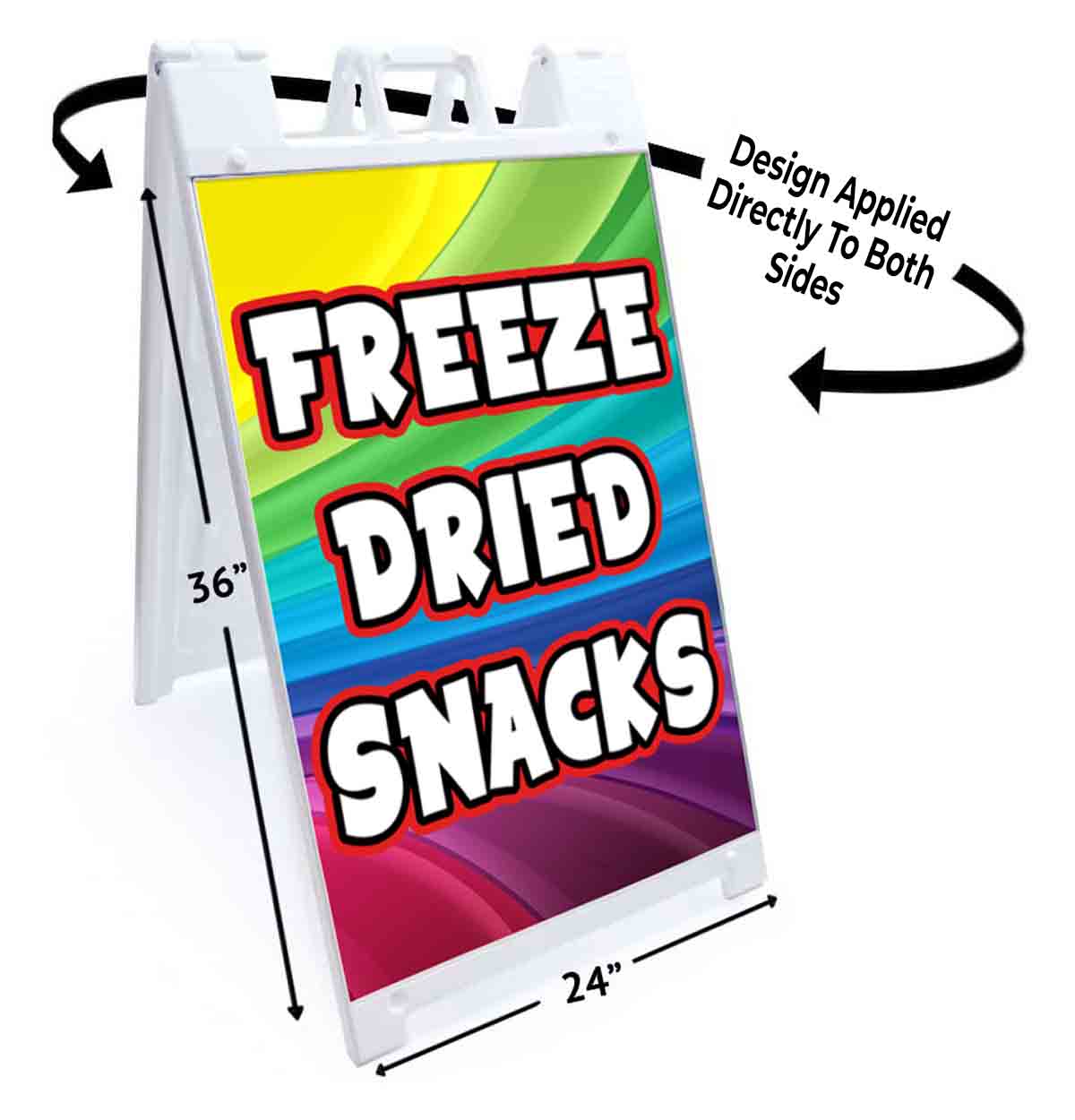 FREEZE DRIED SNACKS Signicade 24×36 Aframe Sidewalk Sign Banner Decal FAIR CANDY