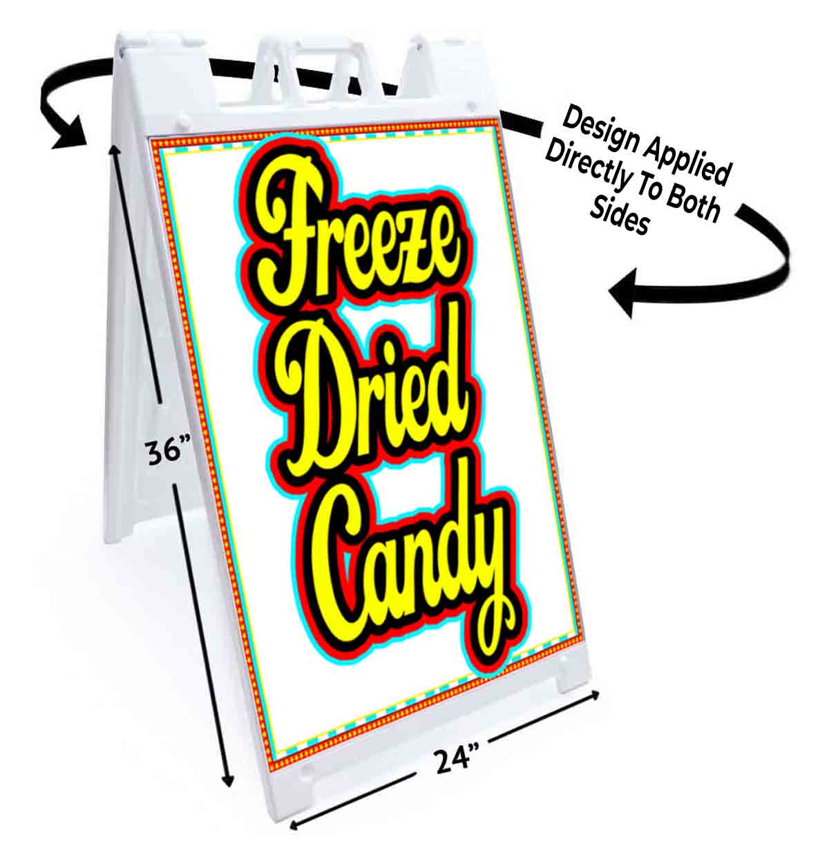 FREEZE DRIED CANDY Signicade 24×36 Aframe Sidewalk Sign Banner Decal FAIR SWEETS