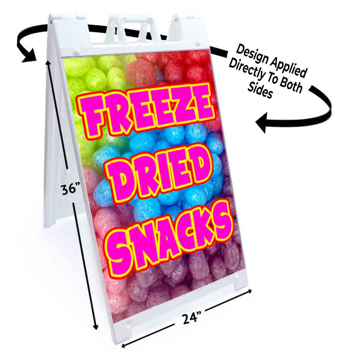 FREEZE DRIED SNACKS Signicade 24×36 Aframe Sidewalk Sign Banner Decal FAIR CANDY