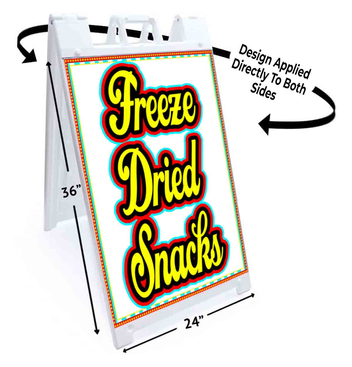 FREEZE DRIED SNACKS Signicade 24×36 Aframe Sidewalk Sign Banner Decal FAIR CANDY