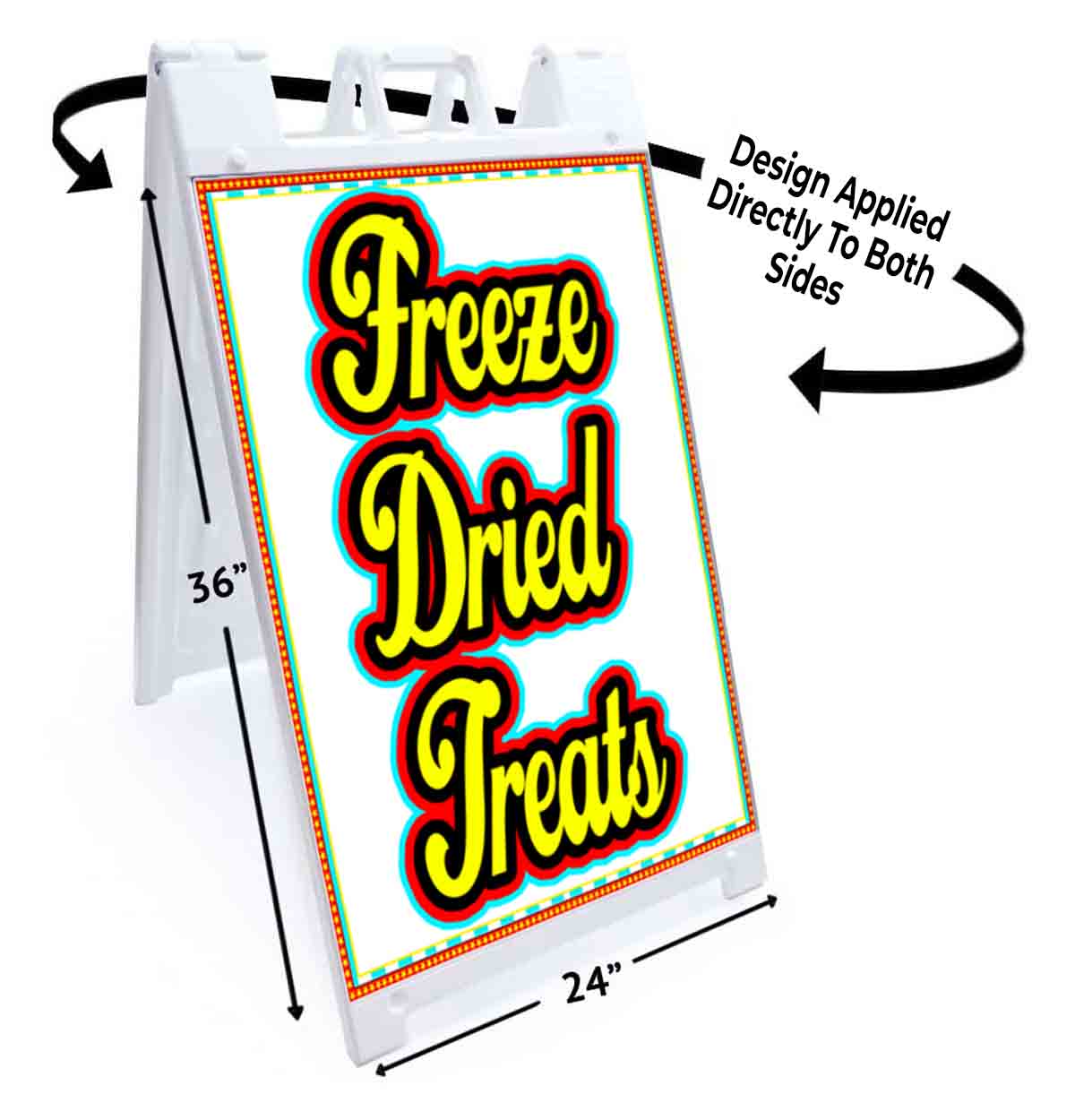 FREEZE DRIED TREATS Signicade 24×36 Aframe Sidewalk Sign Banner Decal FAIR CANDY