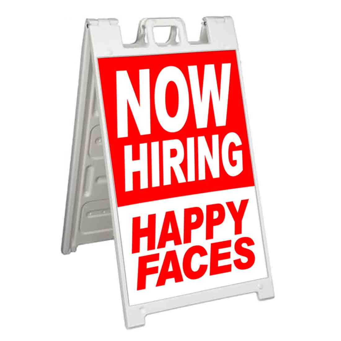 NOW HIRING HAPPY FACES Signicade 24×36 Aframe Sidewalk Sign Banner Decal JOBS