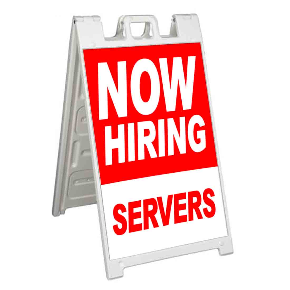 NOW HIRING SERVERS Signicade 24×36 Aframe Sidewalk Sign Banner Decal JOBS
