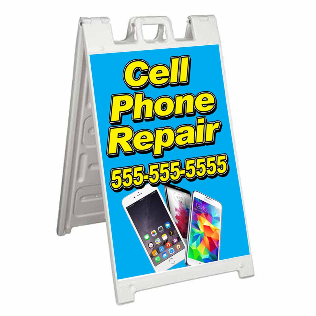 CUSTOMIZABLE PHONE REPAIR Signicade 24x36 Aframe Sidewalk Sign Banner Decal - Picture 4 of 9